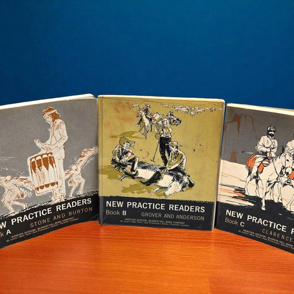 Set of 3 Vintage New Practice Readers Book A, B, & C Illustrated Reading Lessons - Picture 11 of 16